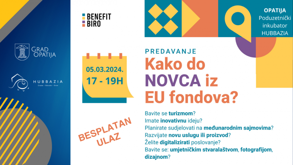 Predavanje na temu EU fondova za poduzetnike tvrtke BENEFIT BIRO d.o.o.