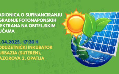 Najava: Radionica o sufinanciranju ugradnje fotonaponskih elektrana na obiteljskim kućama