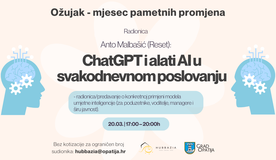 Najava: U Hubbaziji radionica o umjetnoj inteligenciji u poslovanju!