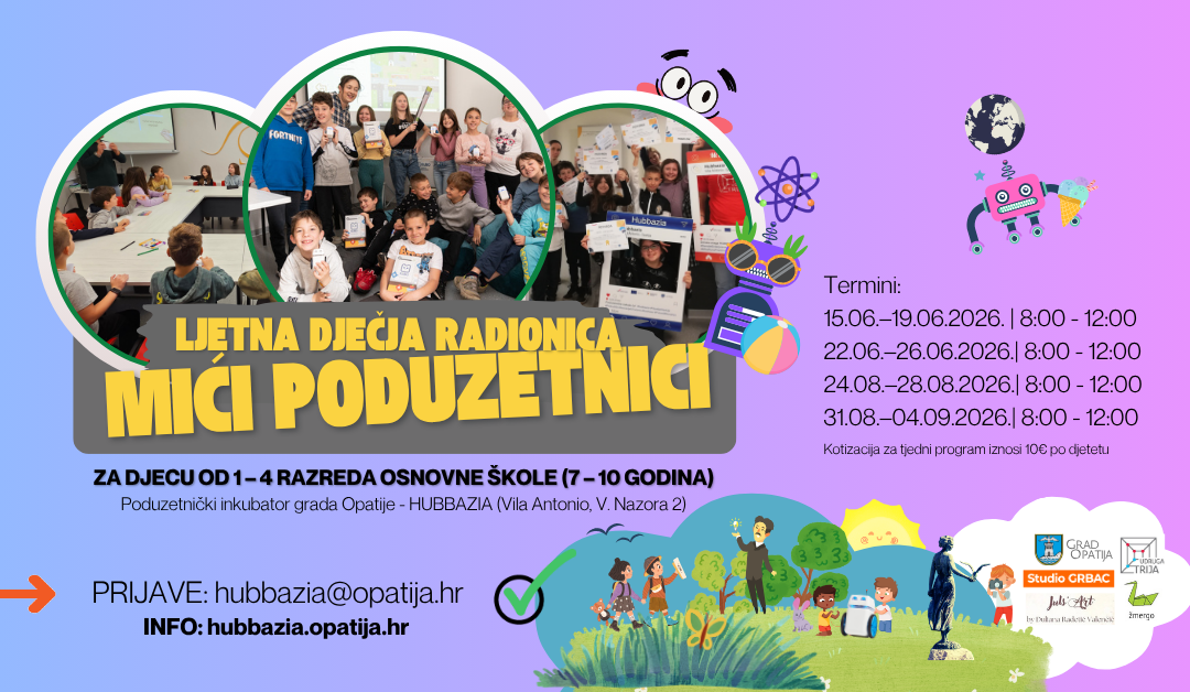 🟢 Prijavite dijete na Ljetne „Miće poduzetnike” – kreativne, edukativne i zabavne radionice za djecu