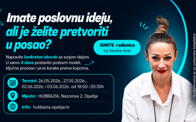 🟢 Prijavite se: iGNITE poduzetnička radionica u Opatiji: od ideje do poslovnog modela, procesa i prvih kupaca