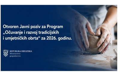 Javni poziv za dodjelu bespovratnih sredstava za očuvanje i razvoj tradicijskih i umjetničkih obrta